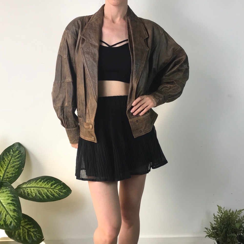 Vintage Brown Leather Jacket